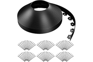 AGTEK Garden Edging 92FT Landscape Edging Kit 2 Inch Height Plastic Garden Border No Dig Lawn Border for Yard Flower Bed with