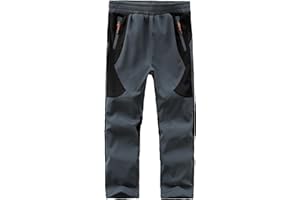 Dizoboee Kids Snow Pants Boys Waterproof Windproof Fleece Lined Outdoor Ski Hiking Pants