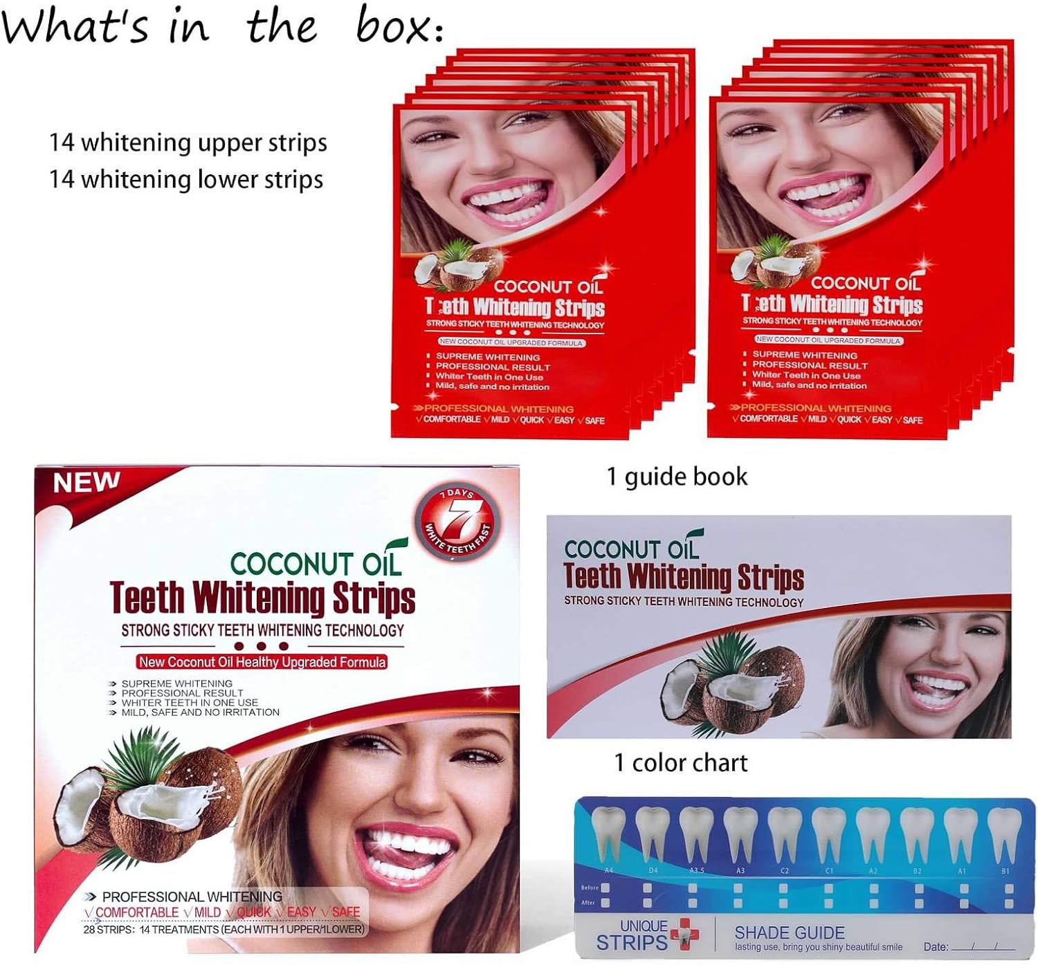 Senyum Teeth Whitening Strips 14 Treatments Dentist for Sensitive Teeth, Whitener Strips (14 for Upper 14 for Lower）: Health & Personal Care