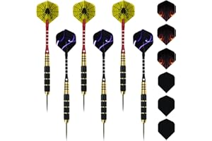 Steel Tips Darts Set,18 Grams Professional Darts Tip Set, Non-Slip Steel Barrels with Metal Dart shafts or Premium PVC Dart P