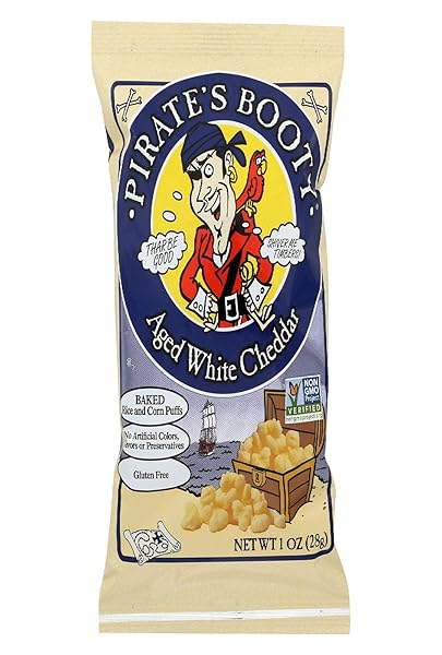 PIRATE’S BOOTY AGED WHITE CHEDDAR CHEESE PUFFS, GLUTEN-FREE, KIDS SNACKS, 1OZ (12CT)