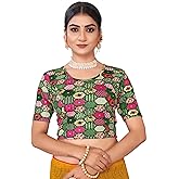 Stylesindia Women's Cotton Elatane Stretchable Printed Designer Blouse | Ethnic Saree Blouse | Choli for Wedding & Party Wear