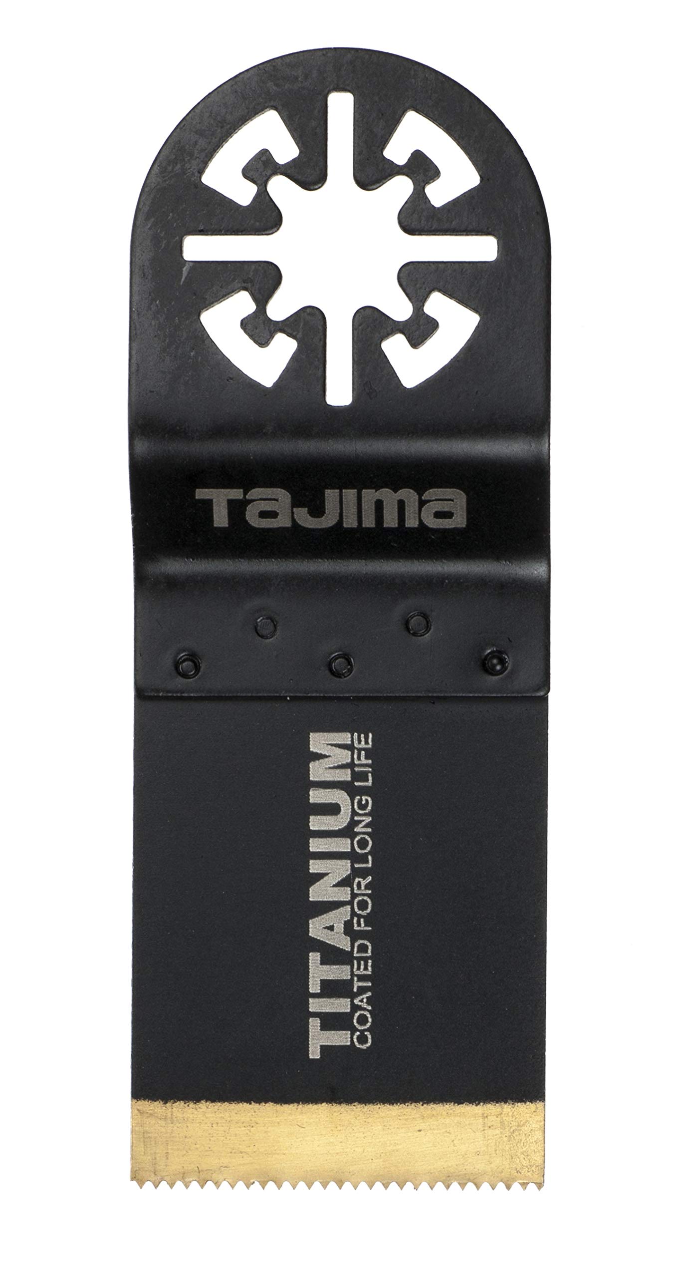 Tajima Saw Accessories (Saw Blade for Multitool Cuts in Wood, Plastics, Universal Holder 34 mm Titanium Bi-Metal) MBT34