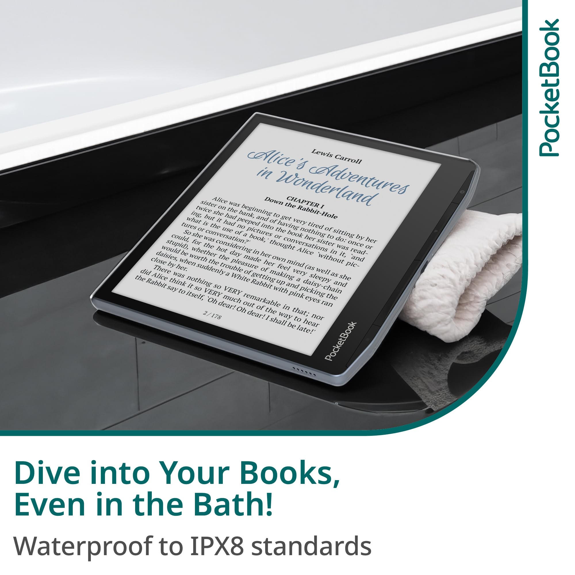 PocketBook Era Color E-Reader with Flip Cover | Eye-Friendly 7'' E-Ink Kaleido 3 Touch-Screen | Audio-Book & E-Book Reader | Waterproof | Text-to-Speech Function | Stormy Sea