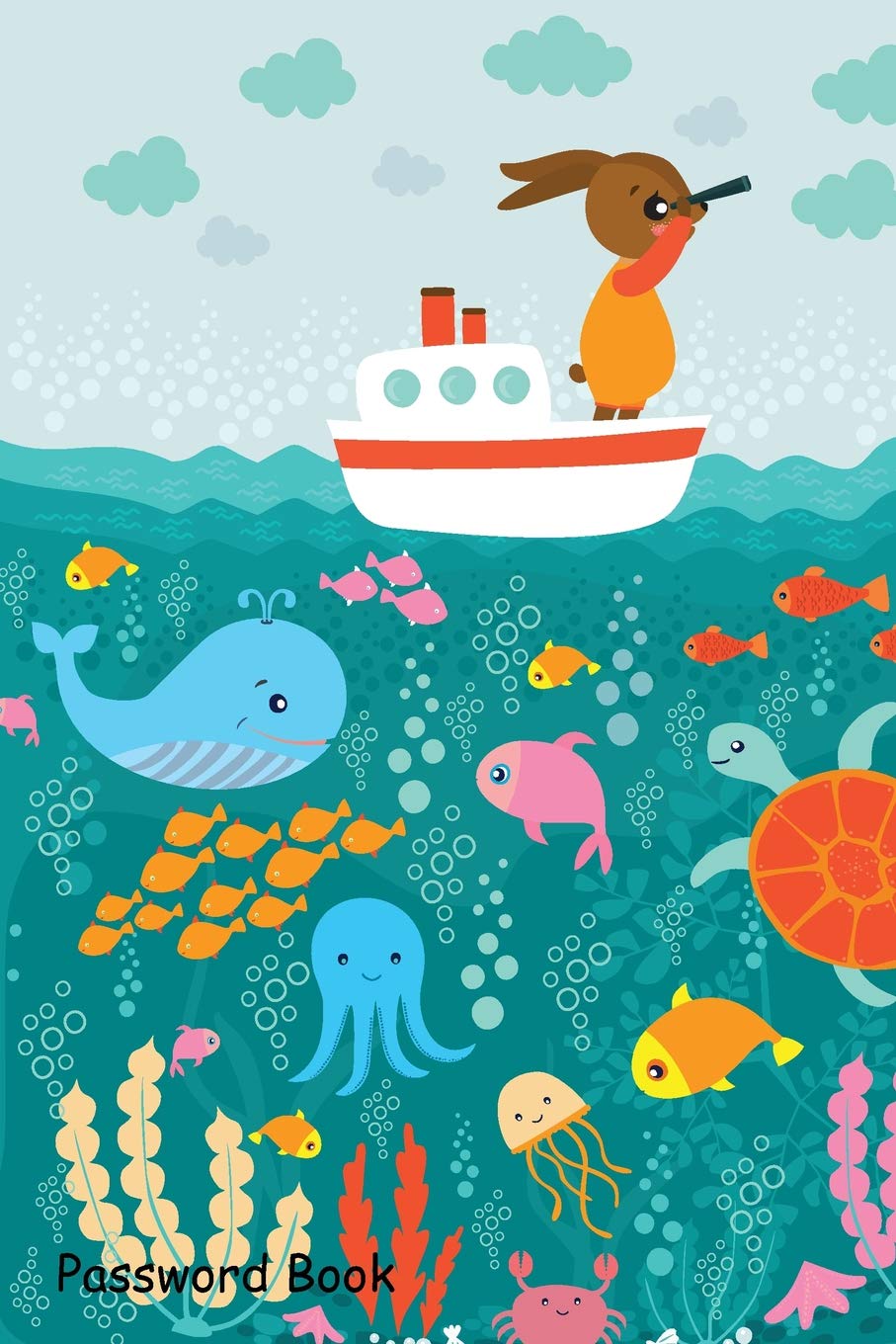 Password Book: Include Alphabetical Index With Sea voyage with rabbit
