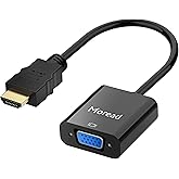 Moread HDMI to VGA, Gold-Plated HDMI to VGA Adapter (Male to Female) for Computer, Desktop, Laptop, PC, Monitor, Projector, H