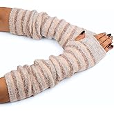 F Flammi Wool Blended Arm Warmer Winter Novetly Fingerless Gloves Knit Mitten Gloves Wrist Warmer for Women