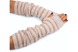 F Flammi Wool Blended Arm Warmer Winter Novetly Fingerless Gloves Knit Mitten Gloves Wrist Warmer for Women