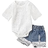 Baby Girl Clothes Outfits Toddler Infant Baby Romper Top+Jeans Clothing Set