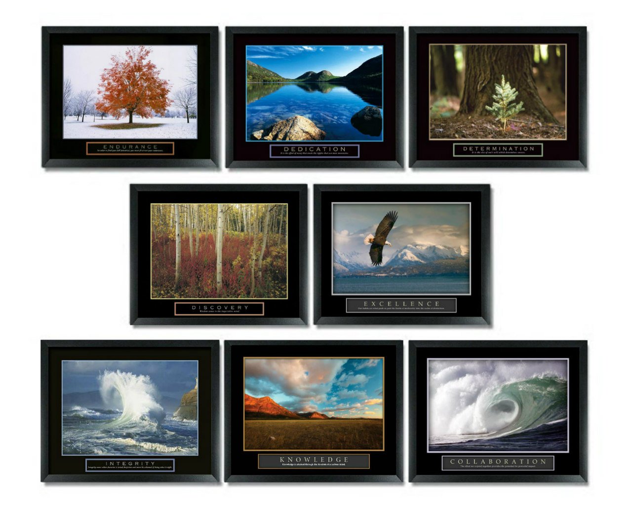 8 Framed Motivational Posters Inspirational Office Decor