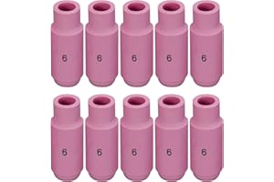 RIVERWELD TIG Alumina Nozzles Ceramic Shield Cups 10N48 6# 3/8" 9.5mm Orificefor QQ300 PTA DB SR WP 17 18 26 TIG Welding Torch Pack of 10