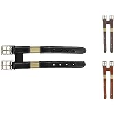 Paris Tack English Leather Elastic Girth Extender with Stainless Steel Roller Buckles and Double Layer Elastic. 1 year Warranty.