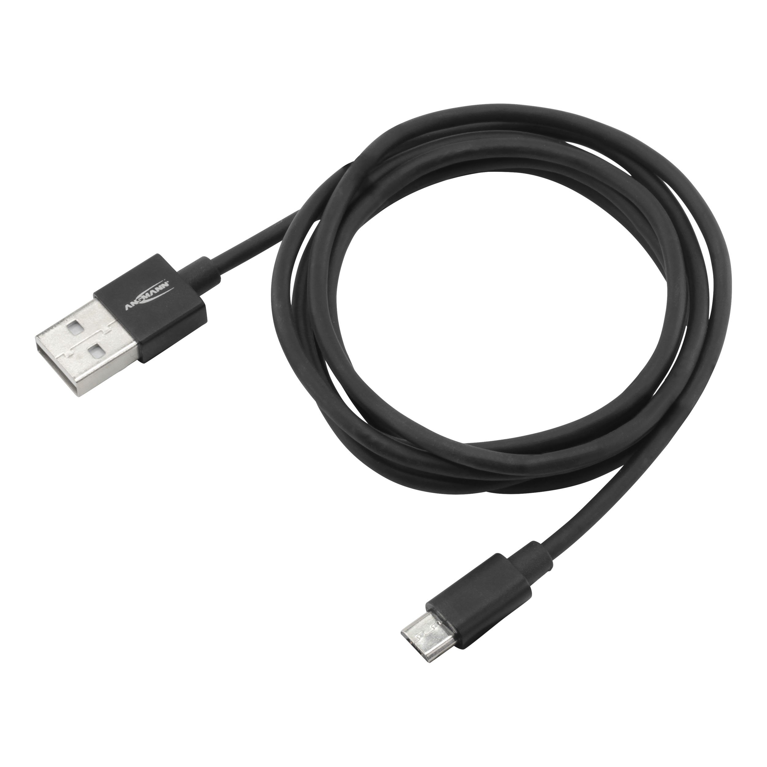 ANSMANN 1700-0076 120 cm Micro-USB Data and Charging Cable, Black
