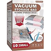 Roomimaster 10 Small Vacuum Storage Bags, Small Vacuum Seal Bags for Clothing, Compression Space Saver for Clothes