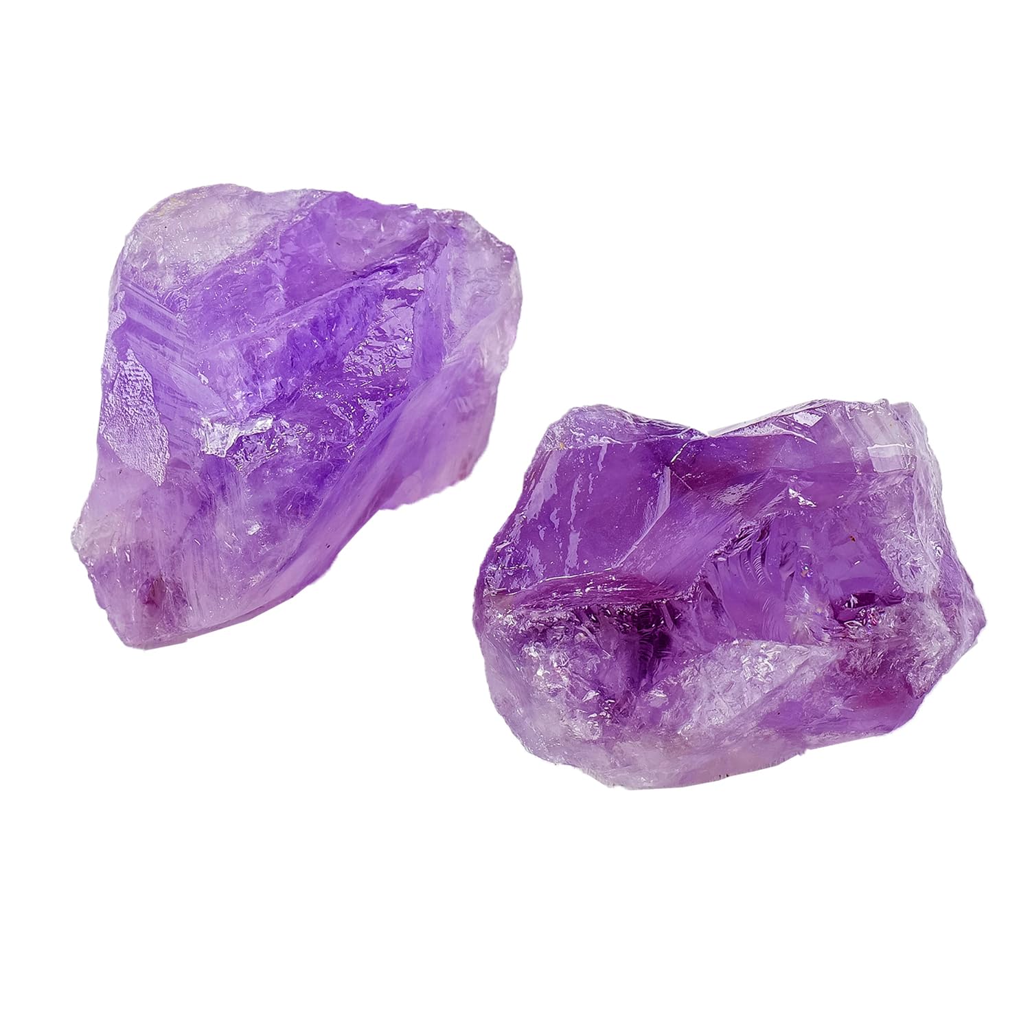Apengshi Brazil Amethyst 2PCS Natural Rough Rocks