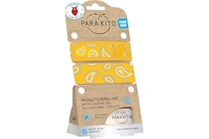 PARAKITO PARA'KITO Mosquito Repellent Bundle - Kids Bracelet + Bandana | Alternative for Hiking, Camping Accessories, Summer Vacation Essentials (Yellow)