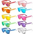 Pibupibu 10/20 Pack Neon Sunglasses for Women Men Bulk, Wholesale 80s Retro Colorful Mirrored Party Glasses Adult Unisex