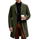 Ssuyeuri Trench Coat Men Single Breasted Lapel Long Pea Coat Overcoat | Winter Coats for Men,Notched Lapel,Business Formal Casual Suit Jacket,Warm Windbreaker,Pockets,Multiple Colors