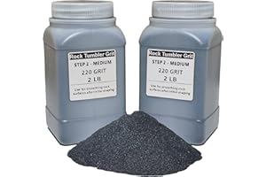 HDongany 4 LBS Rock Tumbler Grit Step 2 -Medium Grit(220#), Compatible with Any Brand Tumbler Stone Polisher,Rock Polisher,Tumbler Media Grit,Rock Polishing Grit Media (STEP2-4LB)