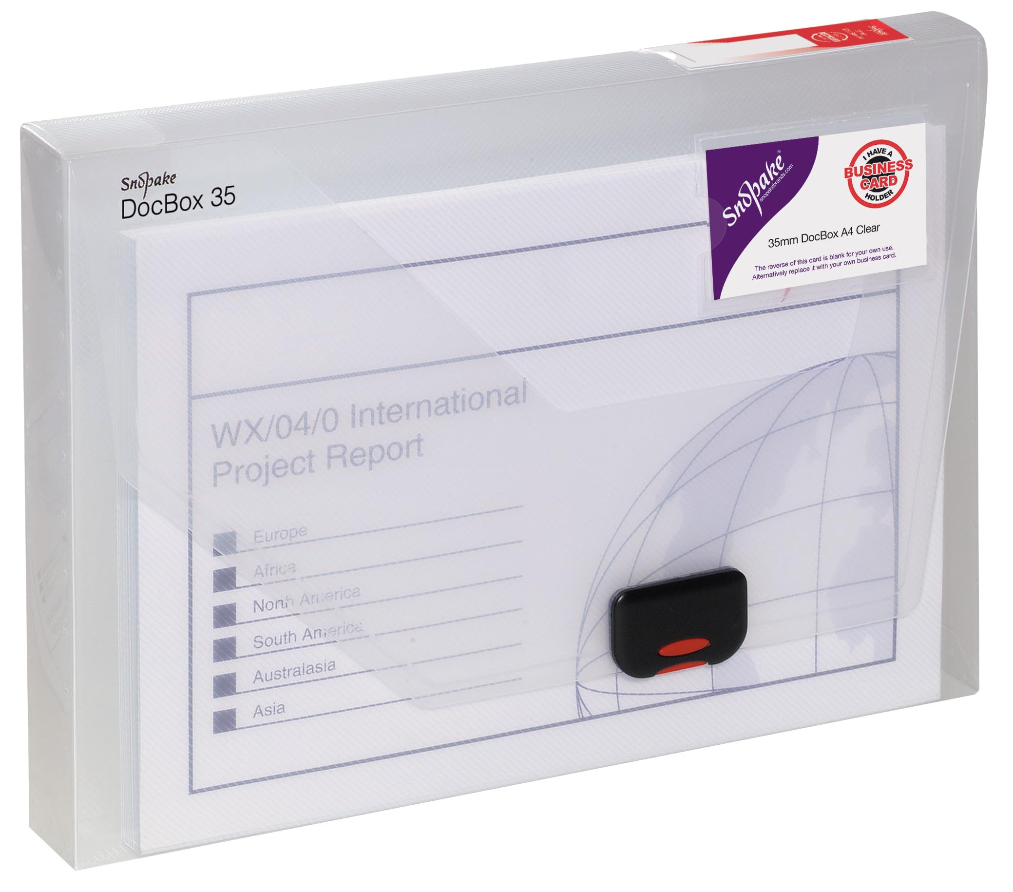 Snopake A4 DocBox Clear 35 mm Box File with Push Lock (Pack of 1) Ref 12861 — image 1