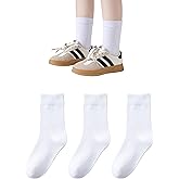 Marchare Boys Seamless Crew Socks School Dressy Socks Uniform Athletic Calf Sock For Kids