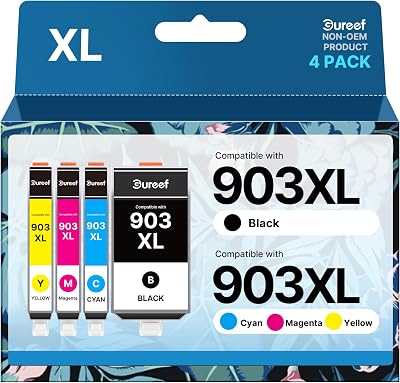 Gureef 903XL Ink Cartridges for HP Officejet Pro 6970 6960 6950 Black Cyan