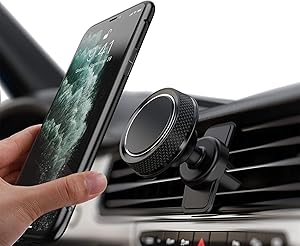 iCaroad Magnetic Car Mount, 360°Rotation Air Vent Cell Phone Holder Universal Compatible iPhone SE 2/11 Pro Max/X/Xs/Xs Max/XR/8/7 Plus/6/5/4, Galaxy S20 /S20+ /S10/S9/S8, Oneplus 8/8 Pro /7/7 Pro