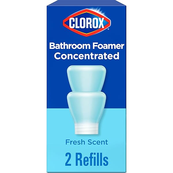 CLOROX BATHROOM FOAMER REFILL CARTRIDGE FOR CLOROX BATHROOM FOAMER REUSABLE SPRAY BOTTLE, HOUSEHOLD ESSENTIALS, FRESH SCENT, 2 SPRAY REFILLS