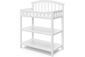 Graco Changing Table with Water-Resistant Changing Pad (White) – GREENGUARD Gold Certified, Multi Storage Nursery Changing Table for Infants and Babies
