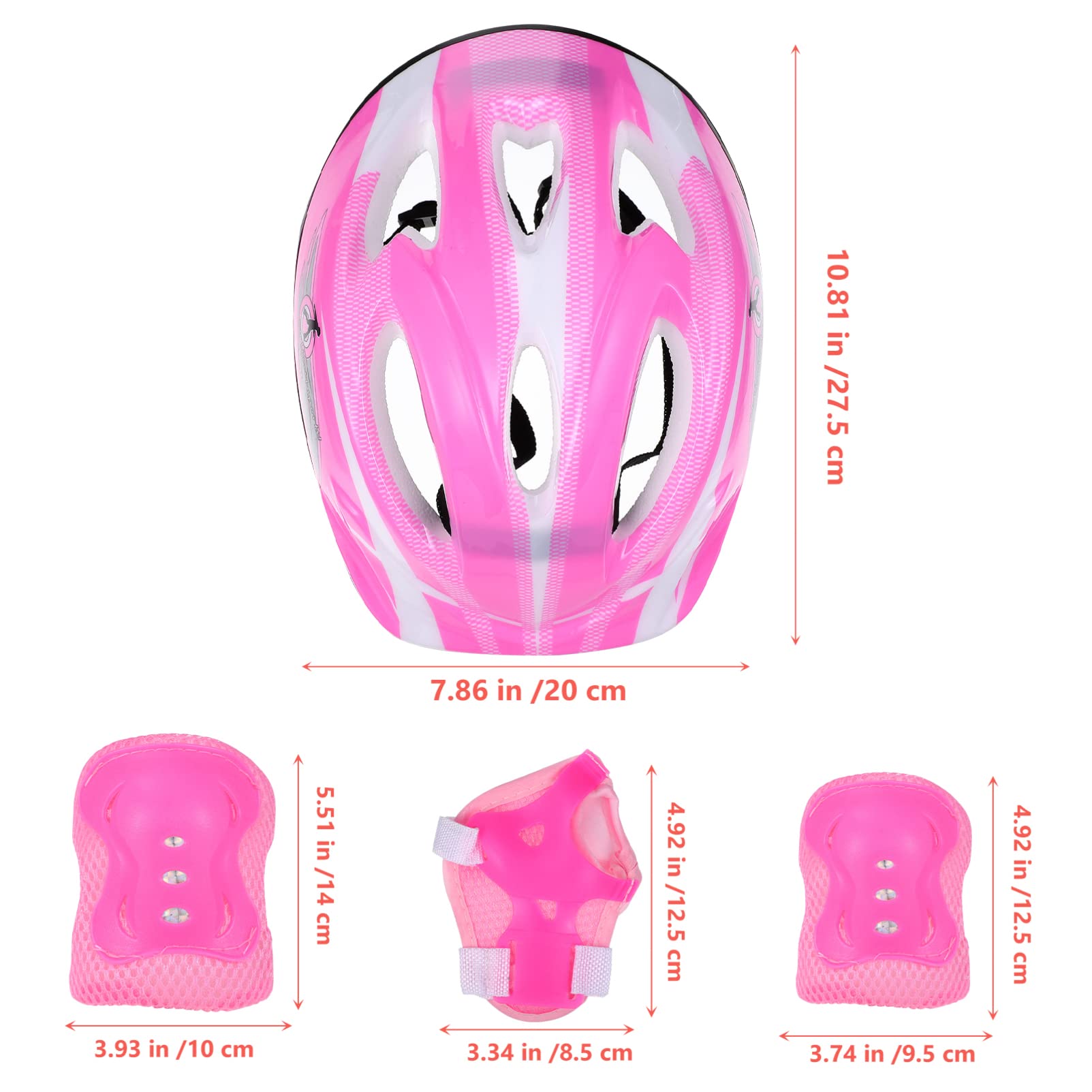 Kids Helmet with Sports Protective Gear Set: Toddler Knee Elbow Pads Wrist Guards Adjustable Helmet for Ages 3-8 Girls Cycling Skateboard Roller Skating Scooter (Pink)