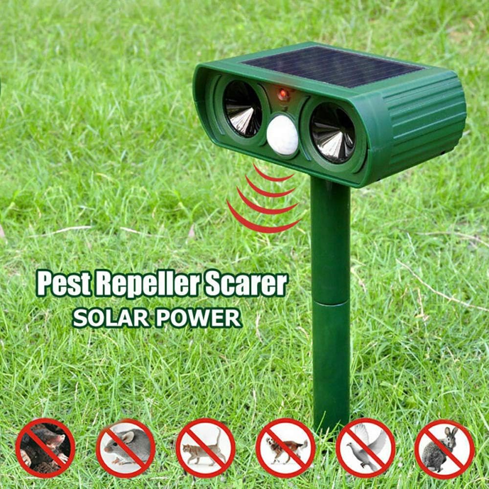 MASO Animals Repeller Solar Power Ultrasonic, Activated Waterproof Cat Dog Repellent Deterrent for Outdoor Home Garden