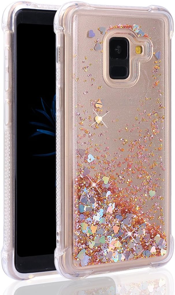 Galaxy A8 Plus Case Gel Clear, Galaxy A8 Plus Cover Slim, Moon mood Transparent Floating Soft Silicone Case Flowing Liquid Quicksand Phone Case TPU Bumper Case Cover for Samsung Galaxy A8 Plus 2018