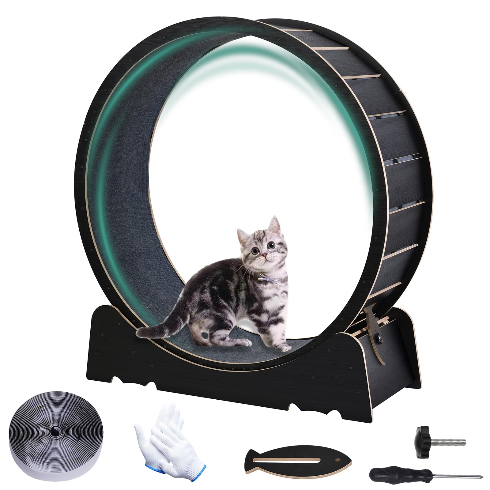 Photo 1 of ****POSSIBLY FOR PARTS/ UNKNOWN MISSING PIECES OR DAMAGES/ UNTESTED***** Large Cat Exercise Wheel 40 Inch Treadmill Exerciser for Indoor Cats Love Kitty Running Toy Walking Training for Fitness Weight Loss Device Suitable for Most Cats Physical Exercise A