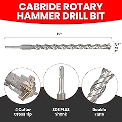 TORXERO 8 PCS Set SDS Plus Bits, 15 Inch Long