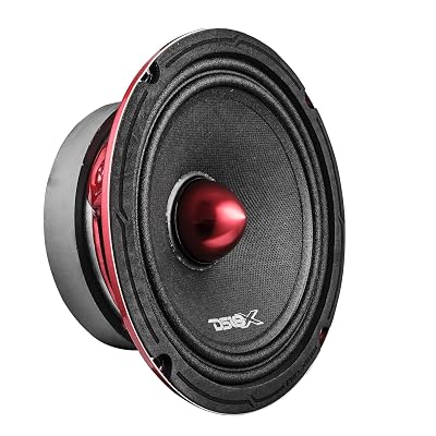 DS18 PRO-X6BM Loudspeaker - 6.5", Midrange, Red Aluminum Bullet, 500W Max, 250W RMS, 8 Ohms - Premium Quality Audio Door Speakers for Car or Truck Stereo Sound System (1 Speaker)