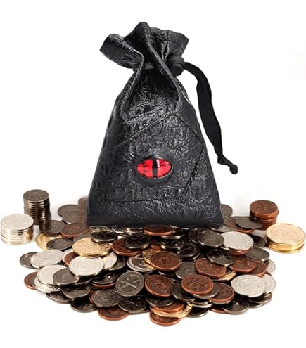 120 Pièces Métal Or Argent Cuivre – Sac Œil De Dragon – Jetons RPG Pour Donjons & Dragons
