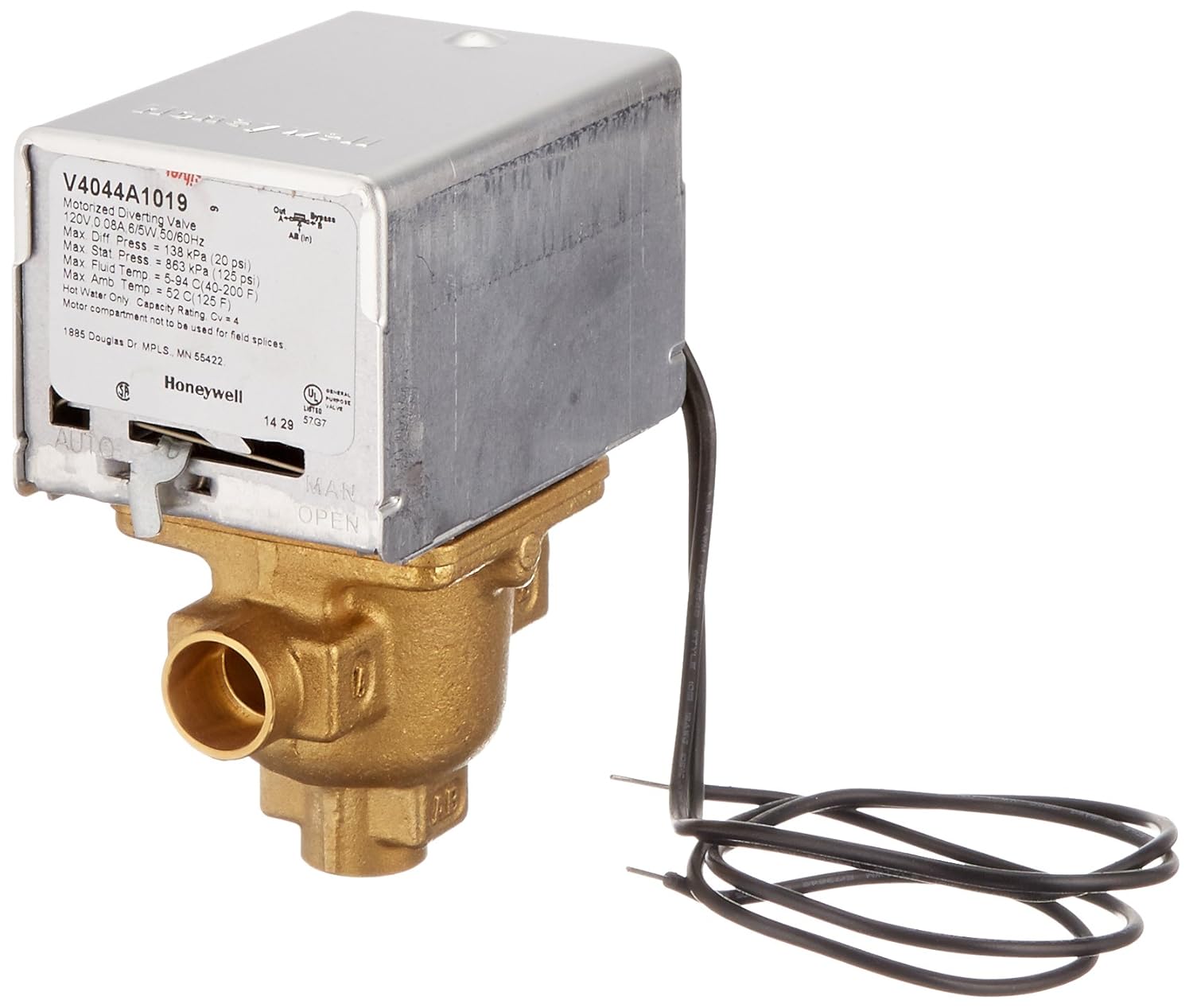 Honeywell V4044A1019 Electric Zone Valve