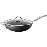 Viking Non Stick Chef Pan, 12 Inch Hard Anodized Nonstick Saute and Frying Pan with Glass Lid, Dishwasher and Oven Safe, Induction Ready, Matte Black