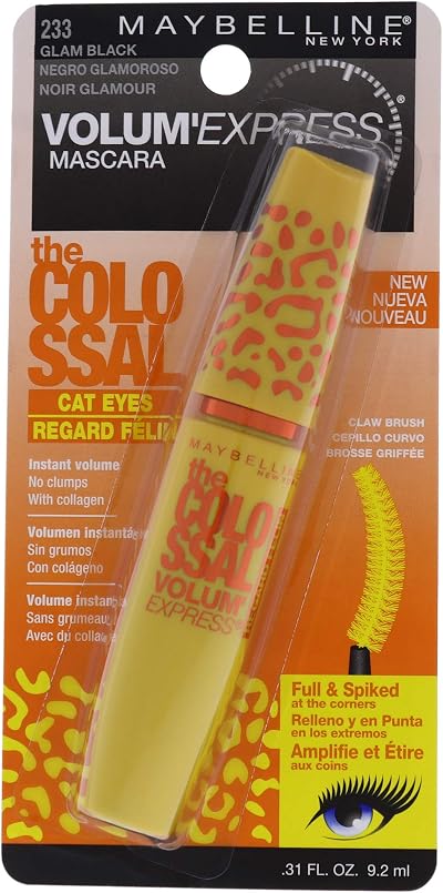 Maybelline Colossal Volum Express Cat Eyes Mascara 233 Glam Black 0.31 oz Women