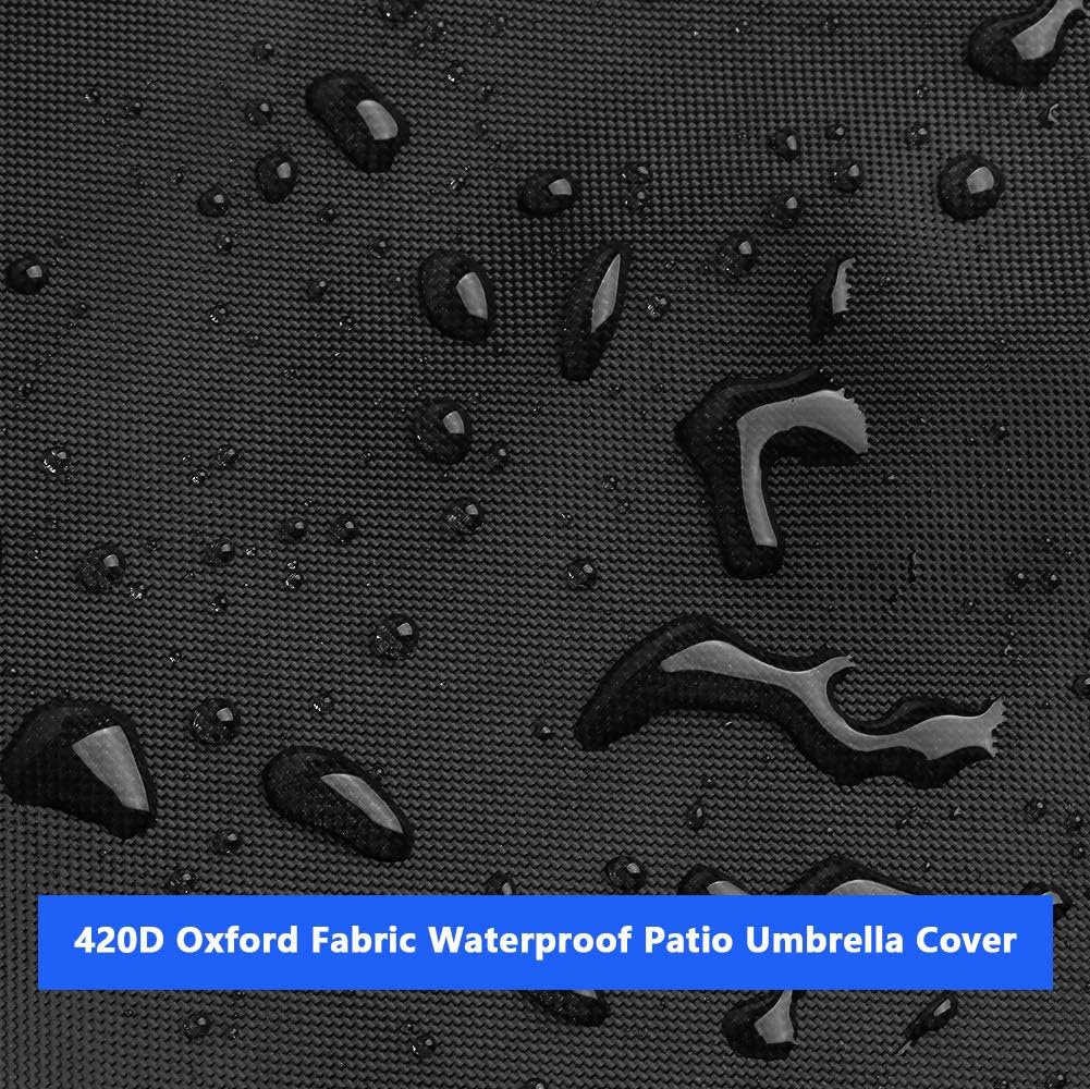 Patio Umbrella Cover, Upgraded 420D Oxford Fabric Waterproof Snowproof Outdoor Offset Umbrella Cover with Zipper for 9-11ft Cantilever Parasol Umbrellas (280 x 81 x 45cm), Blcak : Garden & Outdoor
