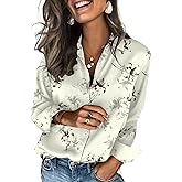 Zeagoo Satin Blouses for Women Silk Button Down Shirts Long Sleeve Business Casual Tops