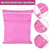 Heyu-Lotus 2 Packs Wet Bag Purple Rose Red Waterproof Double Zipper Pockets view 4
