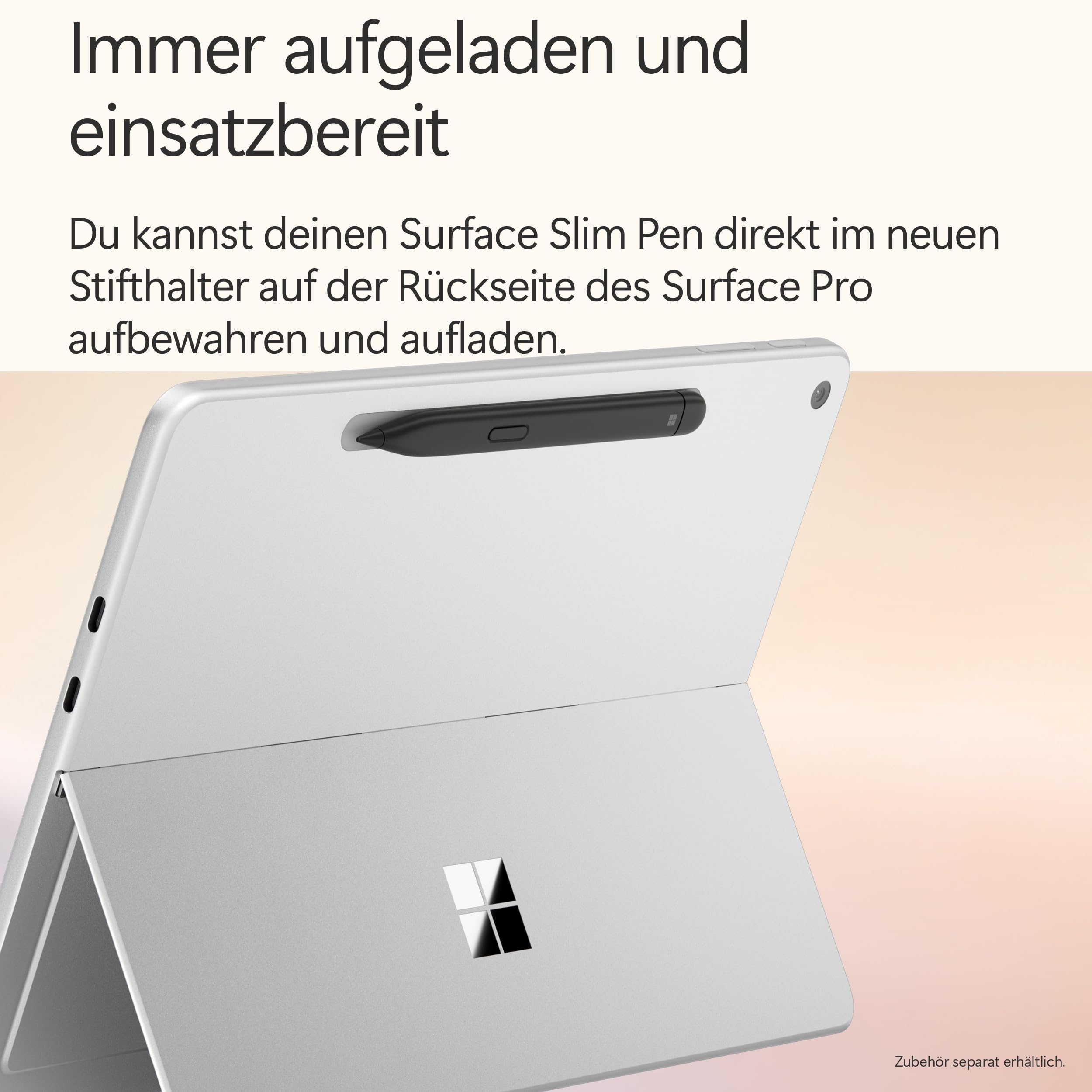 Microsoft Surface Pro | Copilot+ PC | 12” LCD Touchscreen | Snapdragon® X Plus | 16GB RAM | 256GB Speicher | Neuestes Modell | Platin