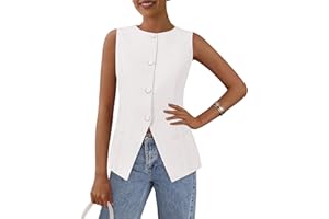 PRETTYGARDEN Women's Summer Suit Vest Tops 2026 Dressy Business Casual Sleeveless Button Down Trendy Fashion Blazer Waistcoat