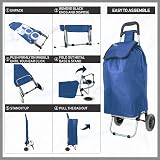 SG Traders 51L Lightweight Shopping Trolley on Wheels Blue view 4