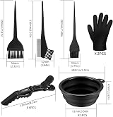 Yibaijia 9 Pcs Hair Colouring Kit Dye Bowl Brush Gloves Clips Apron Ear Cover view 2