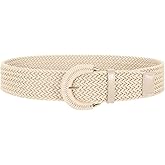 Women Wide Woven Belt for Dresses Fashion Rattan Braided Waist Belt Straw Raffia Boho Belt for Jeans