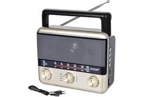 T.TAOMI Portable AM FM Radios, Transistor Shortwave Retro Vintage Radios Support Bluetooth Solar/Battery Or AC Power(European Standard Power Plug, Requires an American Standard Power Plug Converter)
