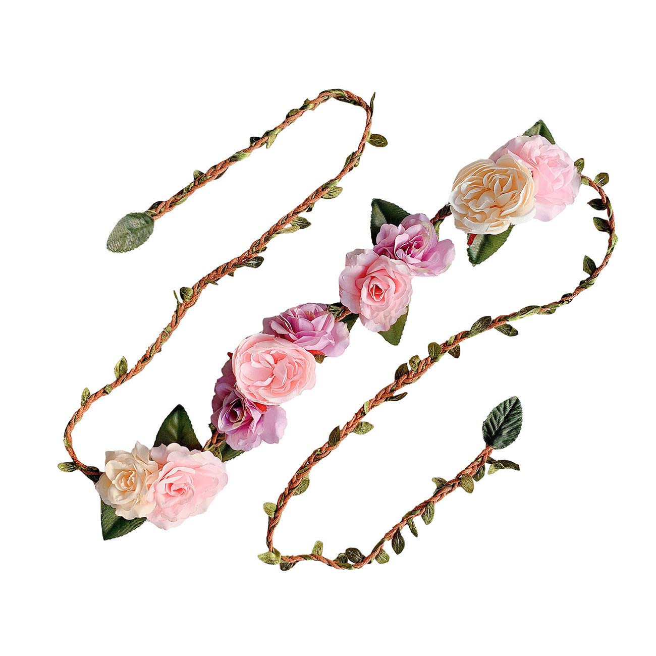 Lauthen.SMaternity Flower Sash Belt for Baby Shower/Flower Girl Dress Wedding Bridesmaid Sash Flower Hair Wreath Headband