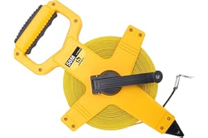 HOGARSWE Open Reel Fiberglass Tape Measure, 165 Foot Tape Measure by 1/2-Inch, Inch/Metric Scale for Engineer,Outdoor, Athletic Field, Impact Resistant ABS Shell (165FT/50M）